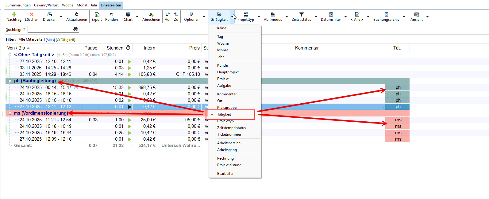 auswertung-gruppierung-nach-taetigkeit