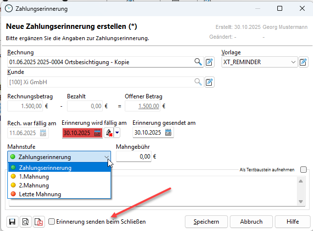 zahlungserinnerung_bearbeiten