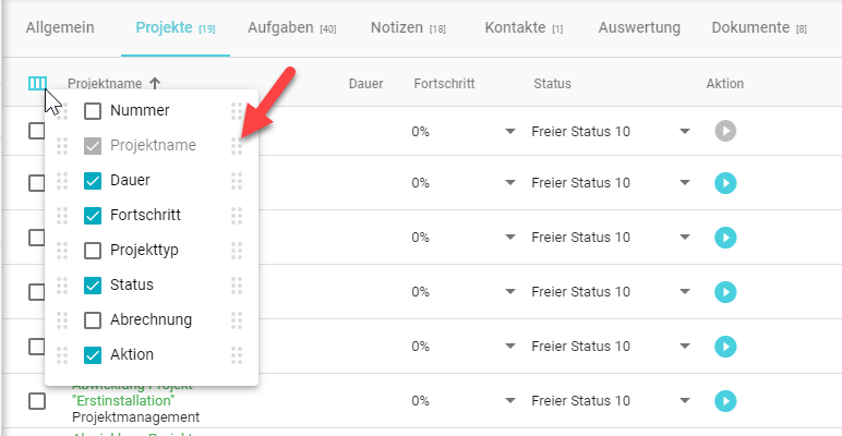 spalteneinstellungen